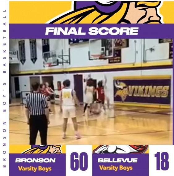 Bronson boys blast Bellevue 60-18